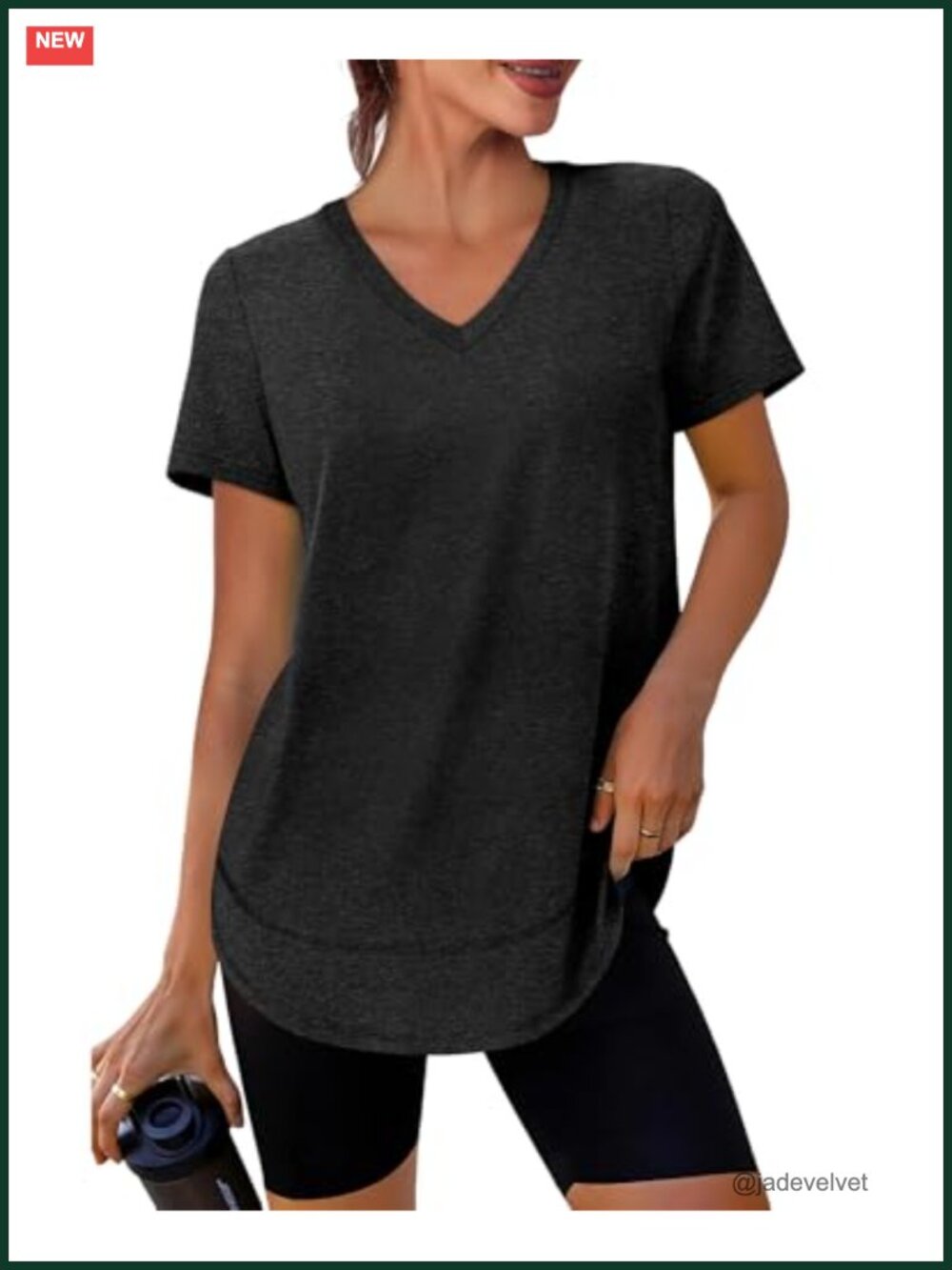 UPF 50+ Quick Dry Women's Short Sleeve V-Neck Active T-Shirt for Running Hiking